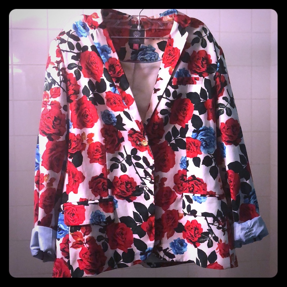 Vince Camuto floral blazer, size 14